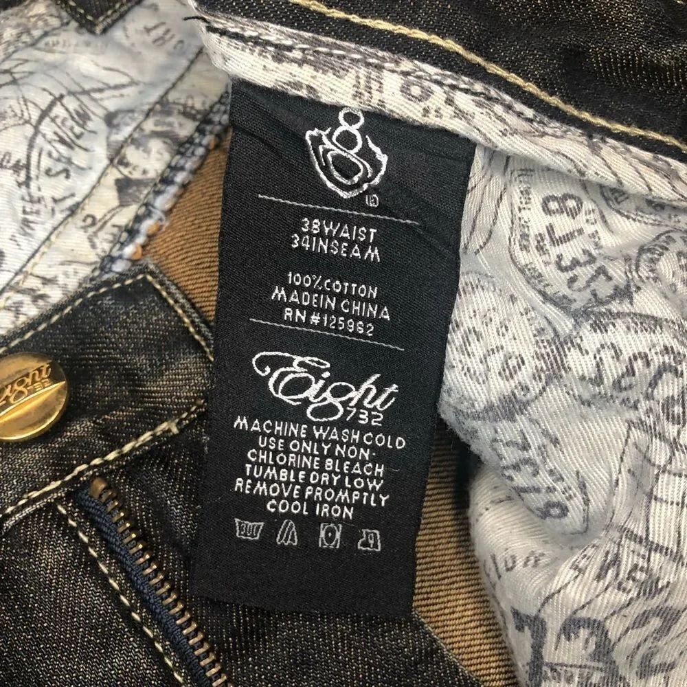 Eight732 distressed washed denim sz 38X34 - Picture 7 of 11